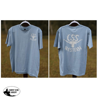 Css Western T-Shirt-Stone Blue