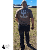 CSS Western T-Shirt- Tan - Country Scene Saddlery and Pet Supplies