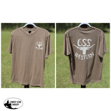 CSS Western T-Shirt- Tan - Country Scene Saddlery and Pet Supplies
