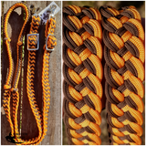 CSS Youth Sports Reins- Orange/ Chocolate - Country Scene Saddlery and Pet Supplies