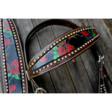 CSS33 Barbed Wire and Roses Western Bridle set
