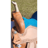 CSSB01- Barbed Wire and Roses Barrel Saddle - Country Scene Saddlery and Pet Supplies