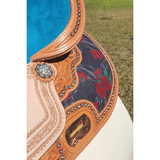 CSSB01- Barbed Wire and Roses Barrel Saddle - Country Scene Saddlery and Pet Supplies