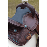 CSSB02 Basket Weave Tooled Barrel Saddle - Country Scene Saddlery and Pet Supplies