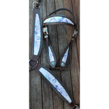 CSSB05 Purple and Turquoise Swirl Barrel Saddle- Roughout - Country Scene Saddlery and Pet Supplies