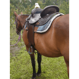 CSSB06 Floral Tooled Barrel Saddle leaf Boarder - Country Scene Saddlery and Pet Supplies
