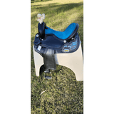 CSSB08 Blue Diamond Inlay Barrel Saddle - Country Scene Saddlery and Pet Supplies