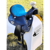 CSSB08 Blue Diamond Inlay Barrel Saddle - Country Scene Saddlery and Pet Supplies