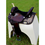 CSSB10- Cheetah inlay Barrel Saddles custom - Barrel Saddle
