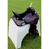 CSSB10- Cheetah inlay Barrel Saddles custom - Barrel Saddle