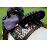 CSSB10- Cheetah inlay Barrel Saddles custom - Barrel Saddle