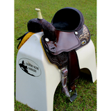 CSSB10- Cheetah inlay Barrel Saddles custom - Barrel Saddle