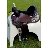 CSSB10- Cheetah inlay Barrel Saddles custom - Barrel Saddle