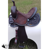 CSSB10 Floral Tooled Buckstitch Barrel Saddle - Country Scene Saddlery and Pet Supplies