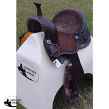 CSSB10 Floral Tooled Buckstitch Barrel Saddle - Country Scene Saddlery and Pet Supplies