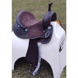 CSSB10 Floral Tooled Buckstitch Barrel Saddle - Country Scene Saddlery and Pet Supplies