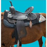 CSSB11 Rose Tooled Barrel Saddle - Country Scene Saddlery and Pet Supplies