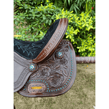 CSSB11 Rose Tooled Barrel Saddle - Country Scene Saddlery and Pet Supplies
