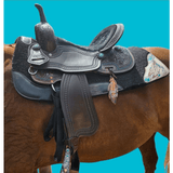 CSSB11 Rose Tooled Barrel Saddle - Country Scene Saddlery and Pet Supplies