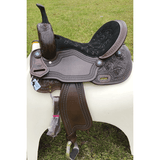 CSSB11 Rose Tooled Barrel Saddle - Country Scene Saddlery and Pet Supplies