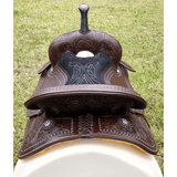 CSSB11 Rose Tooled Barrel Saddle - Country Scene Saddlery and Pet Supplies