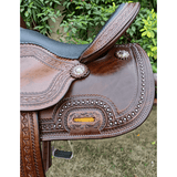CSSB12 Horn less Barrel Saddle with Diamond Edging - Country Scene Saddlery and Pet Supplies