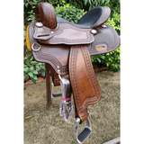 CSSB12 Horn less Barrel Saddle with Diamond Edging - Country Scene Saddlery and Pet Supplies