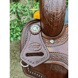 CSSB12 Horn less Barrel Saddle with Diamond Edging - Country Scene Saddlery and Pet Supplies