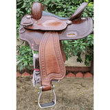 CSSB12 Horn less Barrel Saddle with Diamond Edging - Country Scene Saddlery and Pet Supplies