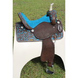 CSSB17 Hand Painted Floral Barrel Saddle - Country Scene Saddlery and Pet Supplies