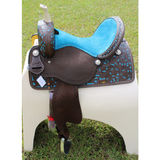 CSSB17 Hand Painted Floral Barrel Saddle - Country Scene Saddlery and Pet Supplies