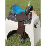 CSSB17 Hand Painted Floral Barrel Saddle - Country Scene Saddlery and Pet Supplies