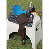 CSSB17 Hand Painted Floral Barrel Saddle - Country Scene Saddlery and Pet Supplies