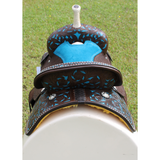 CSSB17 Hand Painted Floral Barrel Saddle - Country Scene Saddlery and Pet Supplies