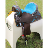 CSSB17 Hand Painted Floral Barrel Saddle - Country Scene Saddlery and Pet Supplies