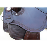 CSSB19 Basket/ Floral Tooled Barrel Saddle - Country Scene Saddlery and Pet Supplies