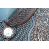 CSSB19 Basket/ Floral Tooled Barrel Saddle - Country Scene Saddlery and Pet Supplies
