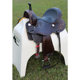 CSSB19 Basket/ Floral Tooled Barrel Saddle - Country Scene Saddlery and Pet Supplies