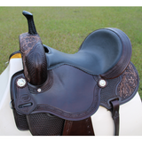 CSSB19 Basket/ Floral Tooled Barrel Saddle - Country Scene Saddlery and Pet Supplies