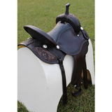 CSSB19 Basket/ Floral Tooled Barrel Saddle - Country Scene Saddlery and Pet Supplies