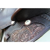 CSSB19 Basket/ Floral Tooled Barrel Saddle - Country Scene Saddlery and Pet Supplies