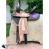 CSSB65 - Custom Inlay Barrel Saddle - Country Scene Saddlery and Pet Supplies