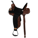 Custom Designed Hybrid Leather/ Neoprene Barrel Saddles- Style Two