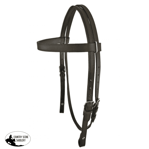 Dark Oil Pony Size Browband Leather Headstall