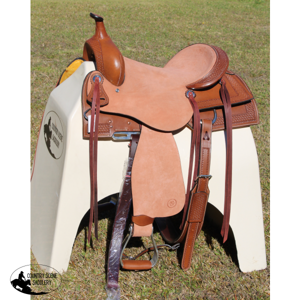 Double S 2 Tone Combination Ranch Saddle Cutter. 6.5 Inch Wide