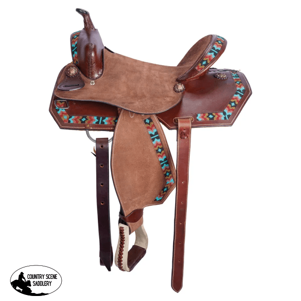 Double S Beaded Barrel Saddle Western