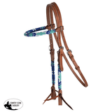 Double S Beaded Browband Headstall Turquoise Headstall