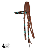 Double S Beaded Browband Headstall Black Headstall