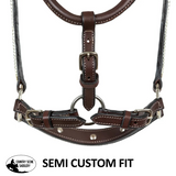 Double S Beaded Silver Plated Show Halter With Lead Horse Tack