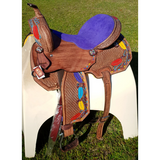 Double S Painted Feather Barrel Saddle - Country Scene Saddlery and Pet Supplies